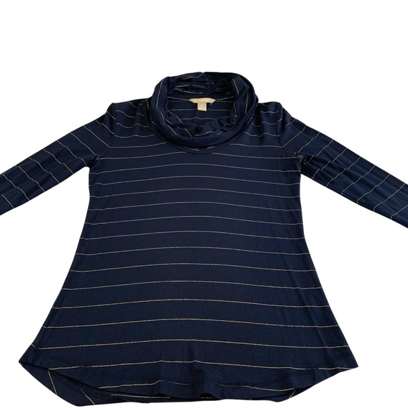 Banana Republic Tops - Banana Republic Modal Stretch Navy Striped Cowl Neck Top- XS